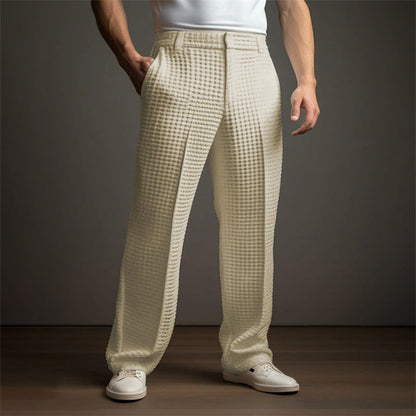 Herren Karohose Elastisch Elegant Mit Seitentaschen