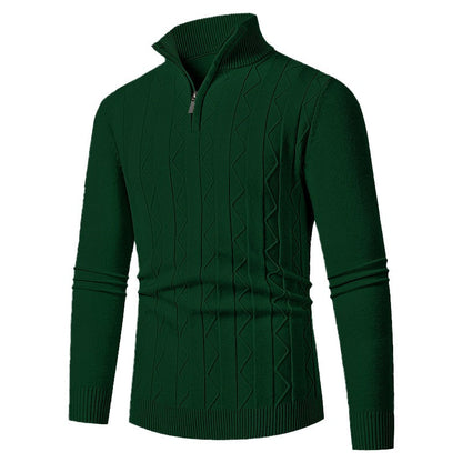 Herren Strickpullover Modern Leicht Zopfmuster Stehkragen
