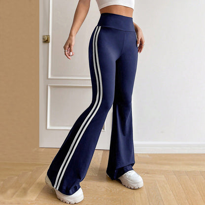 Damen Sportleggings Hoch tailliert mit Seitlichen Streifen