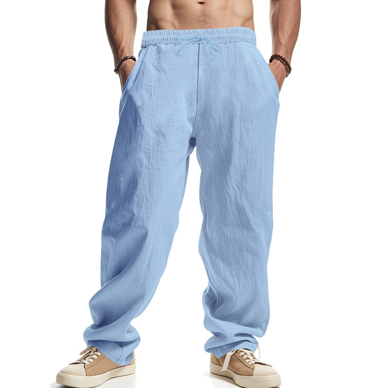 Ich empfehle dir: Elastische Leinenhose mit Bund und Seitentaschen