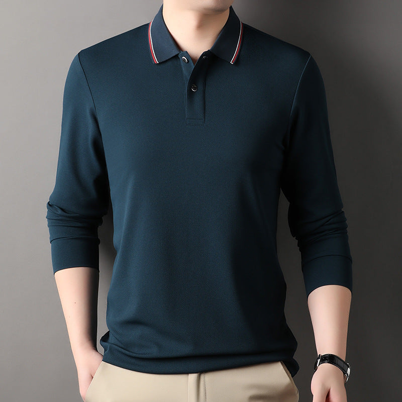Herren Poloshirt Atmungsaktiv Piqué Elegante Kontrastdetails