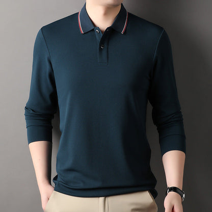 Herren Poloshirt Atmungsaktiv Piqué Elegante Kontrastdetails