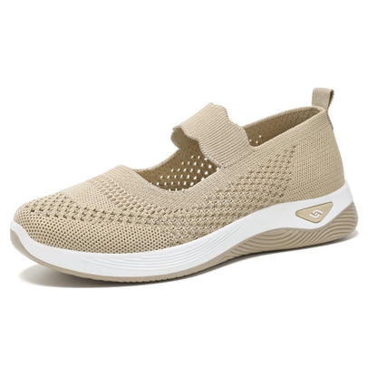 Damen Sneaker Sportlich Leicht Atmungsaktiv Slip-On