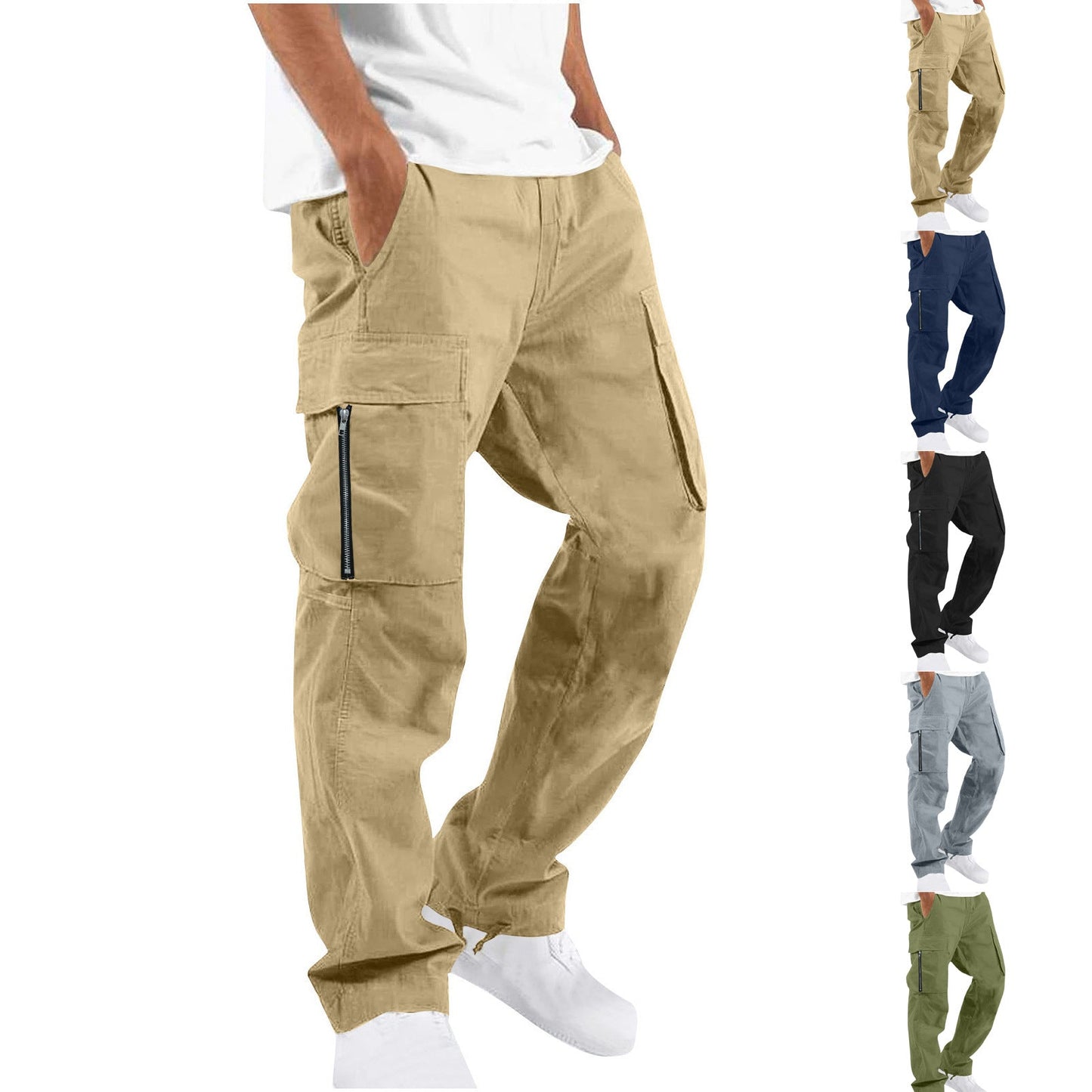 Herren Cargo-Hose Bequem mit verstellbarem Bund und Taschen - BerlinGlamour