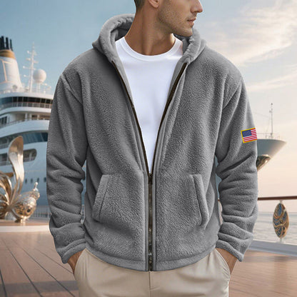 Herren Fleecejacke Warm Hochkragen Taschen