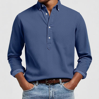 Herren Langarmhemd Moderner Kragen Slim Fit
