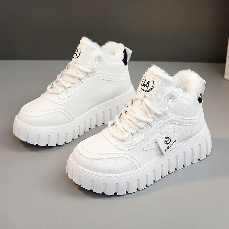 Damen Sneaker High-Top Modisch Gefüttert Rutschfest