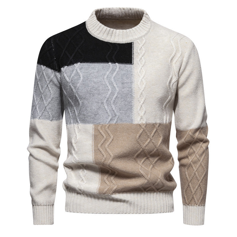 Herren Strickpullover Bunt Modern Zopfmuster