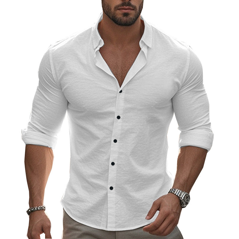 Herren Hemd Langarm Modern Knopfleiste Elegantes Design