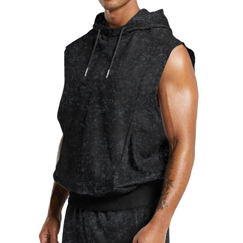 Herren Kapuzenshirt Ärmellos Weich Sweatshirt Sportlich
