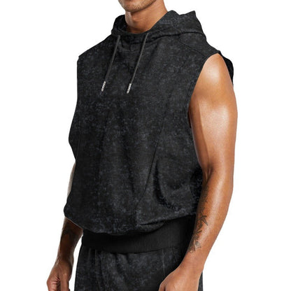 Herren Kapuzenshirt Ärmellos Weich Sweatshirt Sportlich