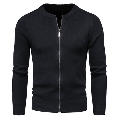 Herren Strickjacke Modern mit Zipper und Hochkragen