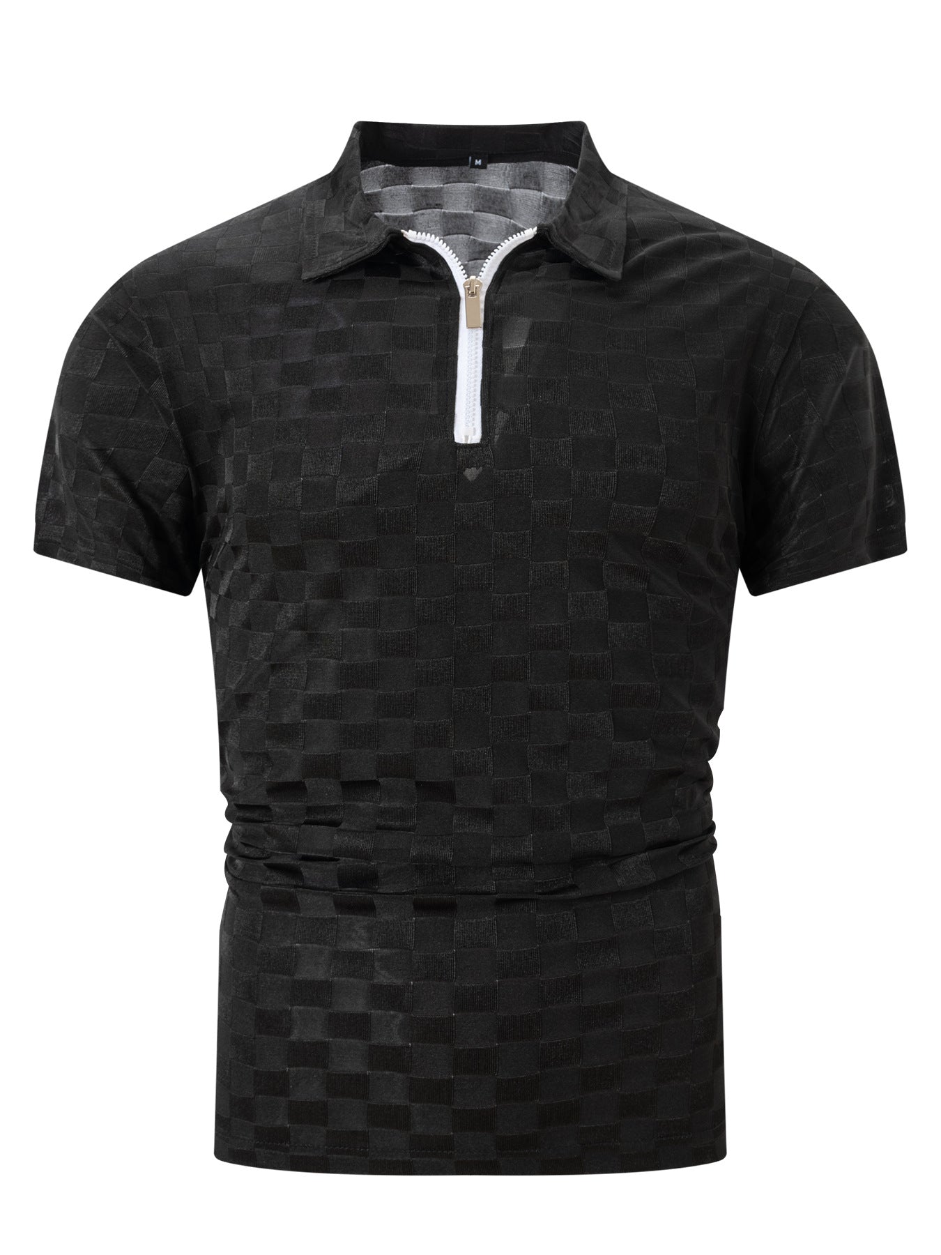 Herren Polo-Shirt Strukturiert Reißverschluss Modern