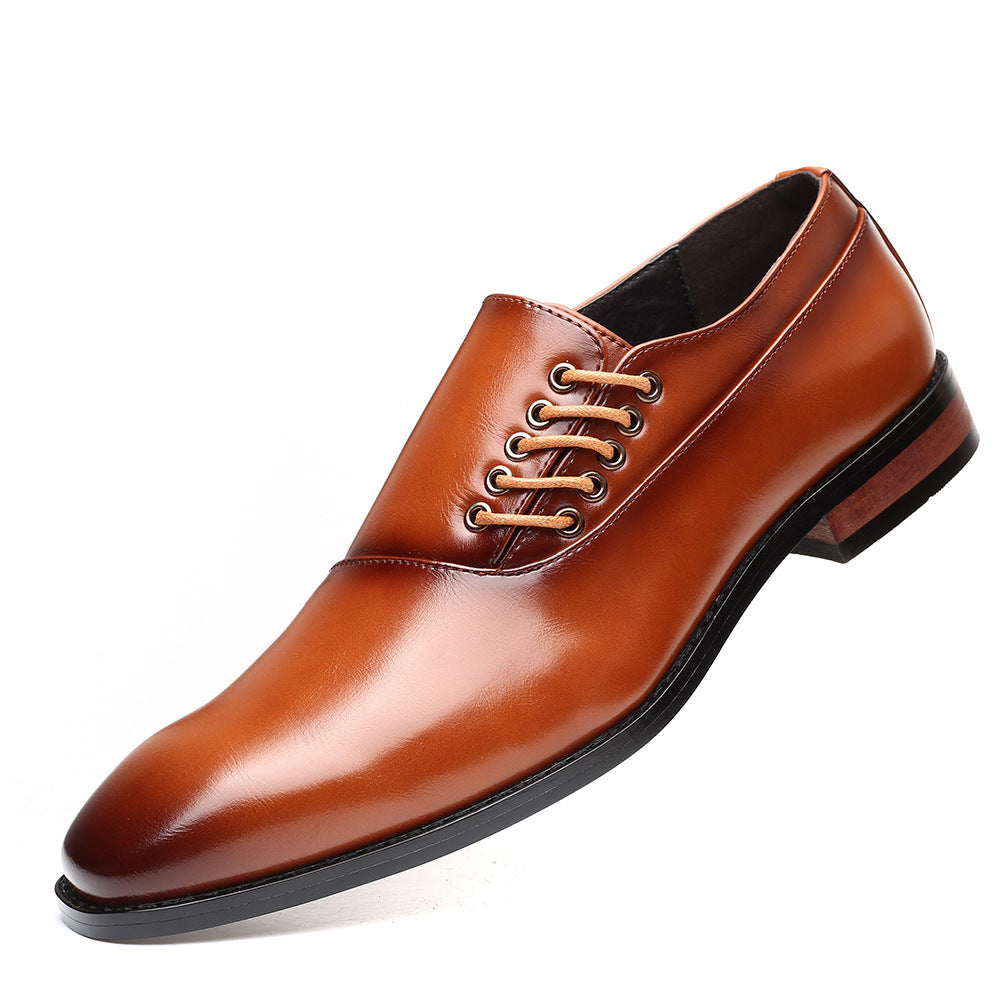 Damen Schnürschuhe Hochglanz Leder Elegante Schuhe Schwarz