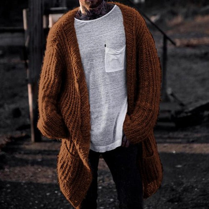 Herren Strickcardigan Groß Größe Tiefes V modernes Design