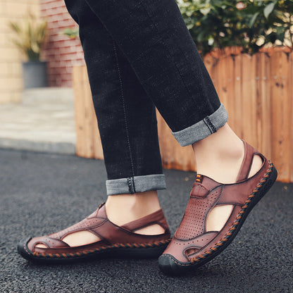 Herren Leder Schuhe Atmungsaktiv Rutschfest Outdoor