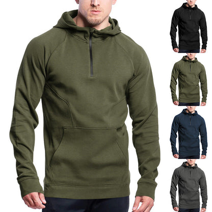Herren Kapuzenpullover Funktionell Reißverschluss Kängurutasche - BerlinGlamour