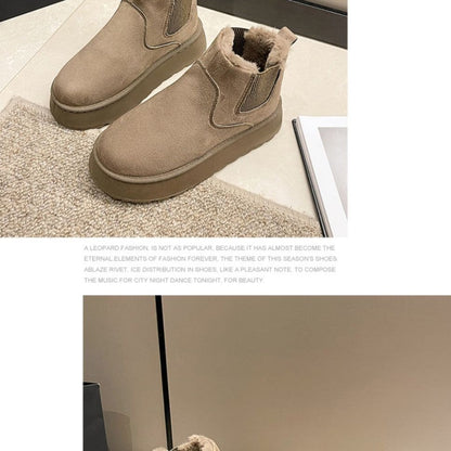 Damen Winterboots Warm Fleece gefüttert Elastisch