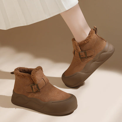 Damen Stiefeletten Winterlich Warm mit Weichem Innenfutter