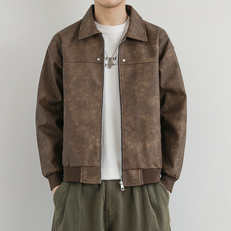 Lederjacke Herren Modern Bequem Wildleder