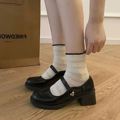 Damen Schuhe Mary Jane Blockabsatz Komfortabel