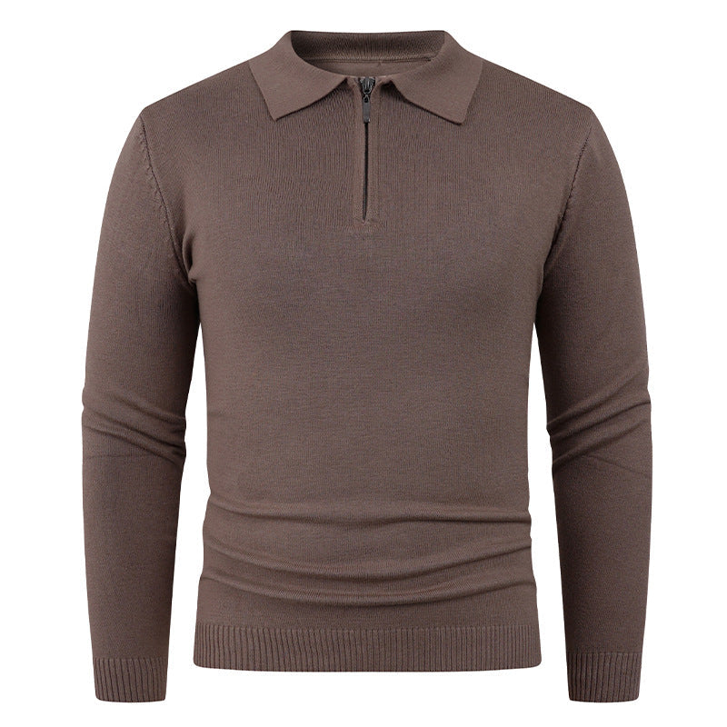 Herren Strickpullover Offener Kragen Feinripp