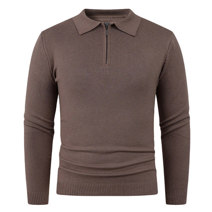 Herren Strickpullover Offener Kragen Feinripp
