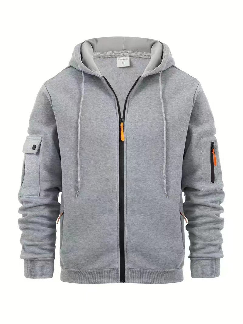 Herren Kapuzenjacke Funktionell Reißverschluss Taschen Sportlich
