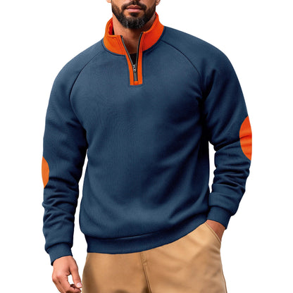 Herren Fleece Pullover Kapuzenpullover Modern Kontrast