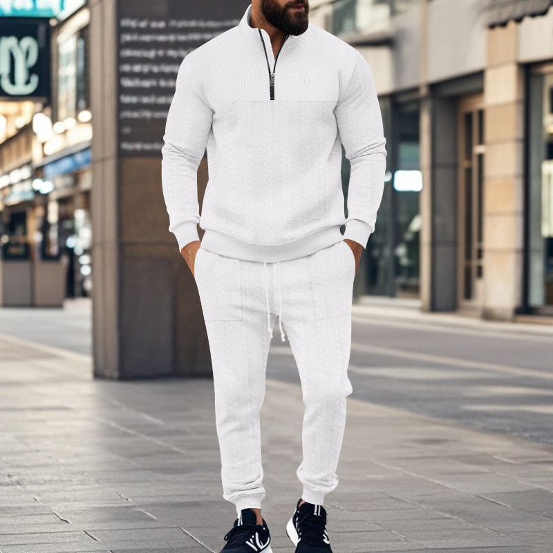 Herren Strickset Modern Stehkragen Reißverschluss Sportlich