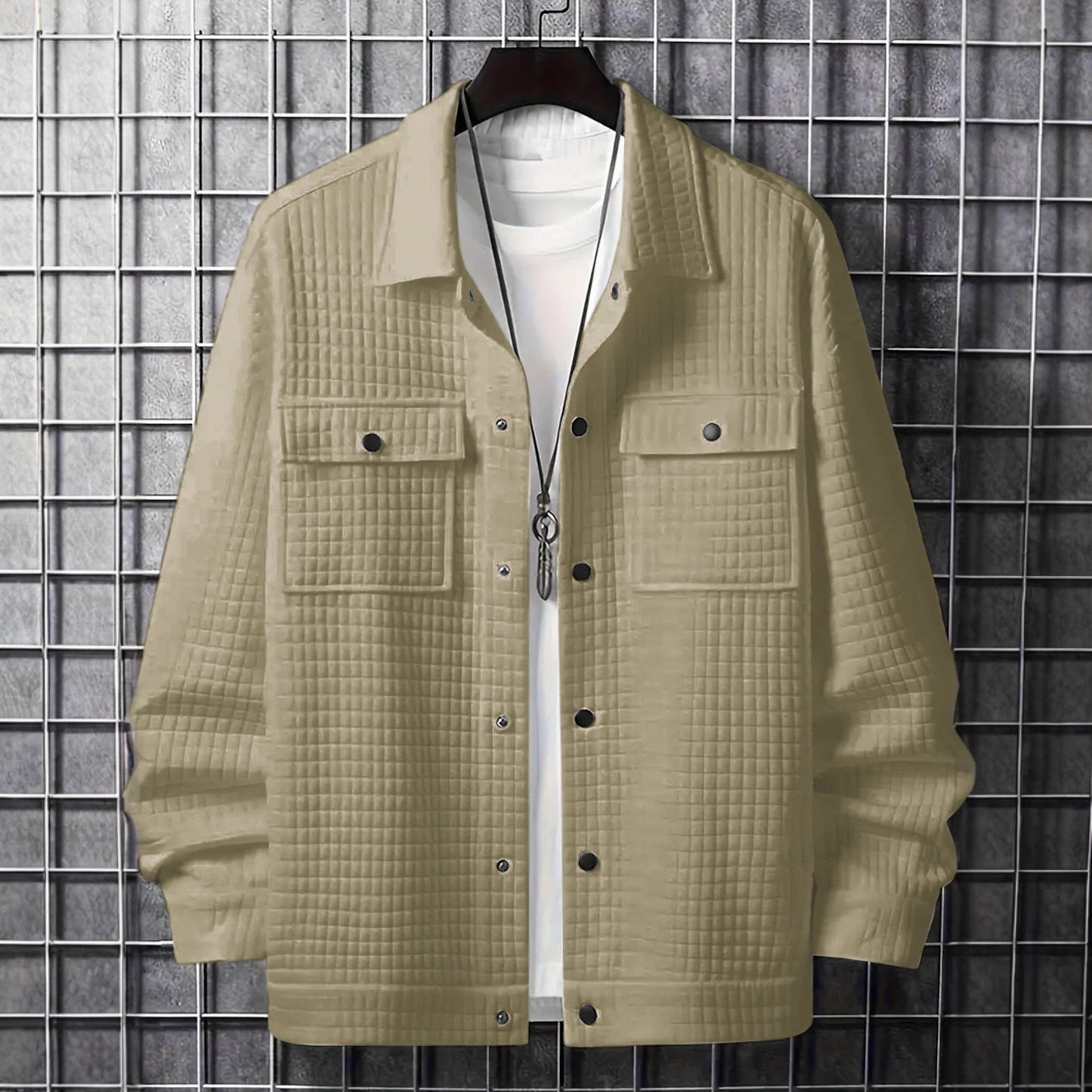 Herren Hemdjacke Lässig mit Taschen Modern