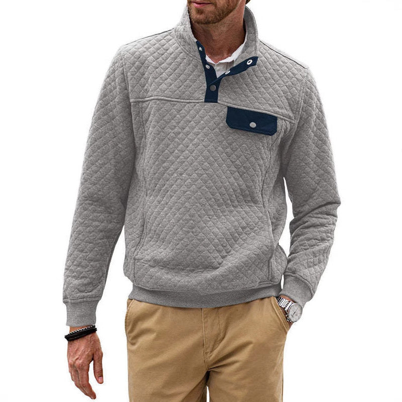 Herren Pullover Modern mit Kragen und Brusttasche