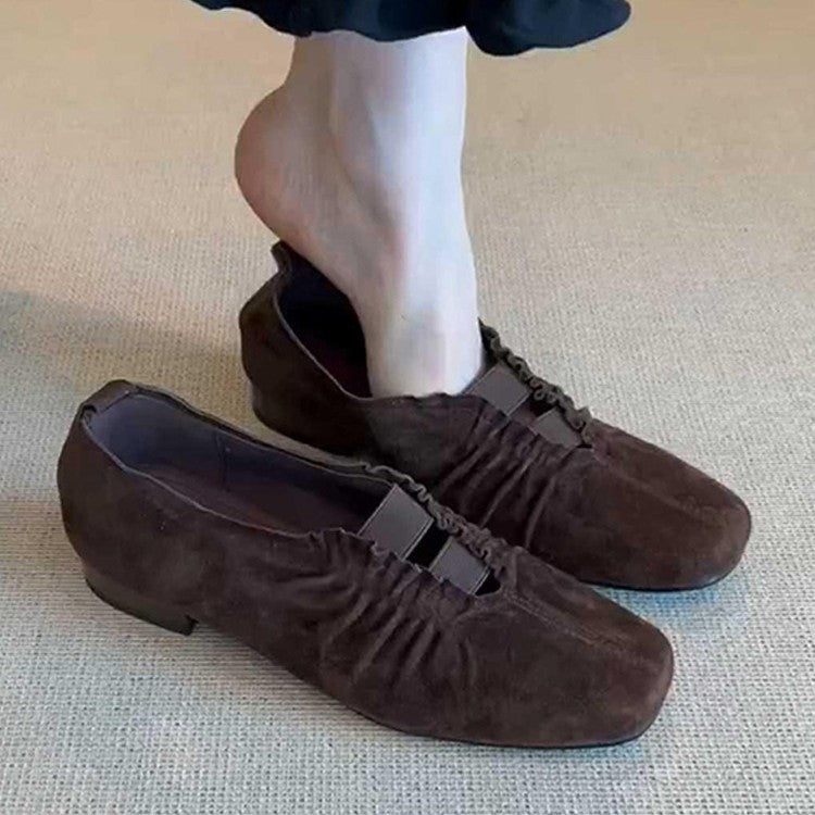 Damen Mokassins Elastisch Raffiniert Falten Design - BerlinGlamour