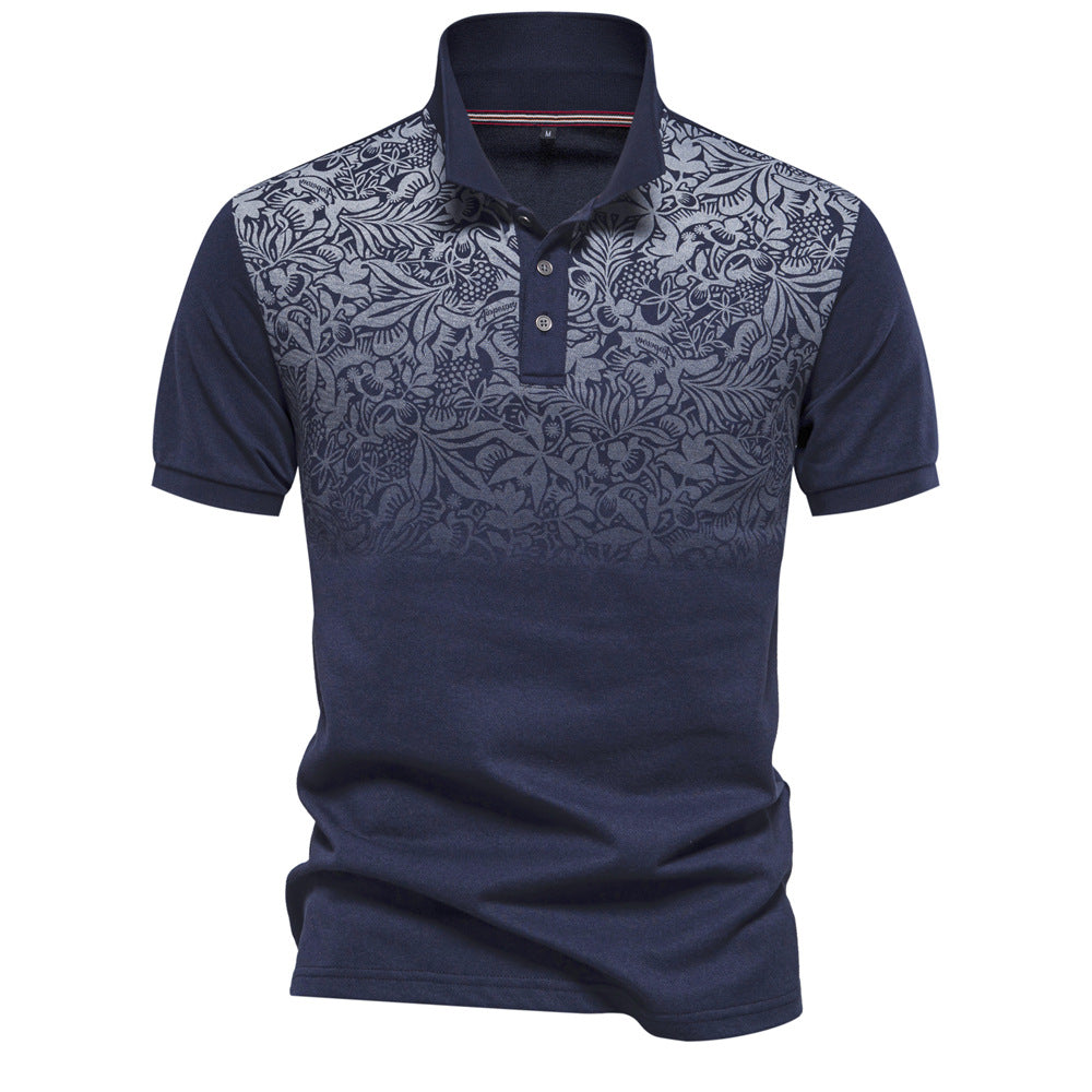 Herren Poloshirt Kurzarm Modern Floral Style