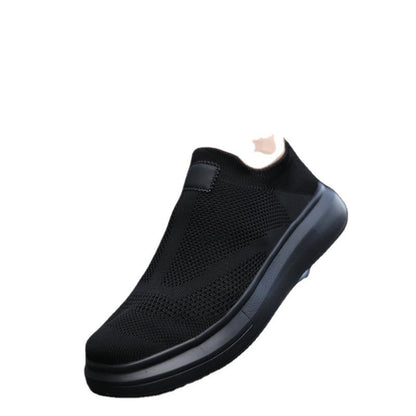 Damen Sneaker Atmungsaktiv Slip-On Bequem Schwarz