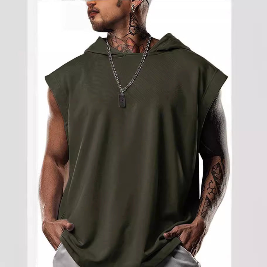 Herren Kapuzenshirt Ärmellos Modern Baumwolle - BerlinGlamour