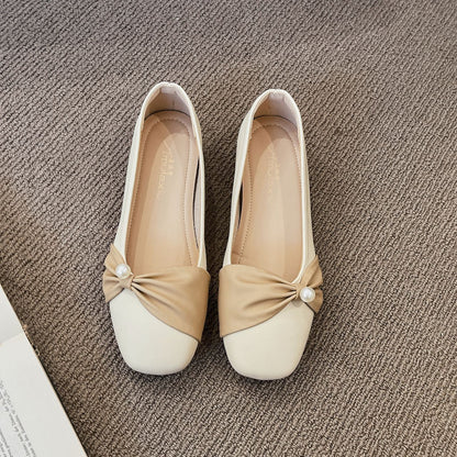 Damen Ballerinas Elegant mit Rüschendetail und Perlen