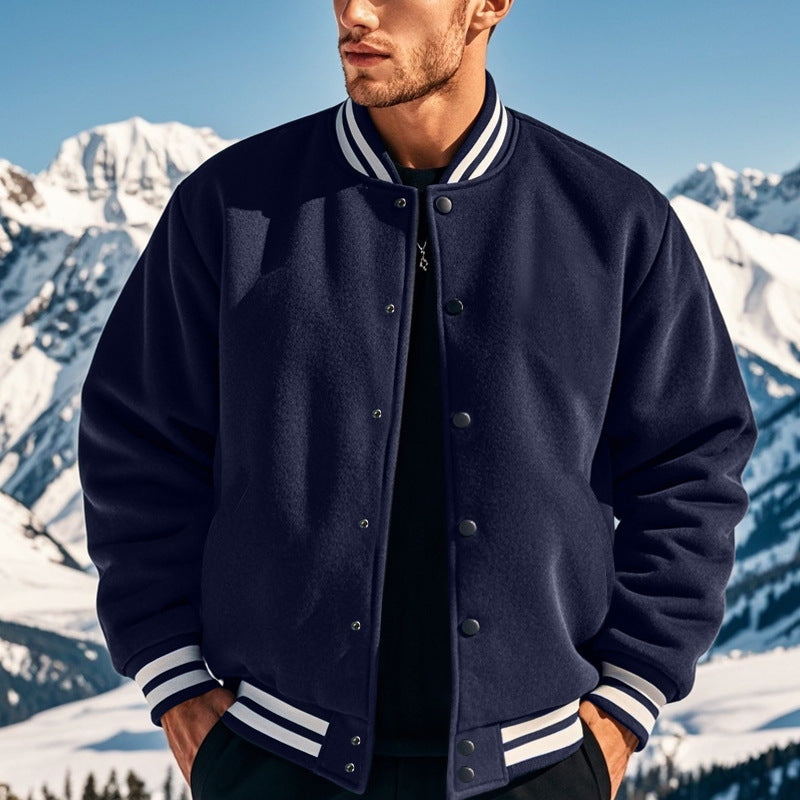 Herren Bomberjacke Sportlich Kontrastbündchen Modern