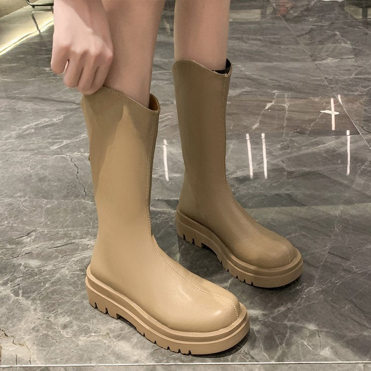 Damen Stiefel Hoch Rutschfest Gummi Schuhe Winter - BerlinGlamour