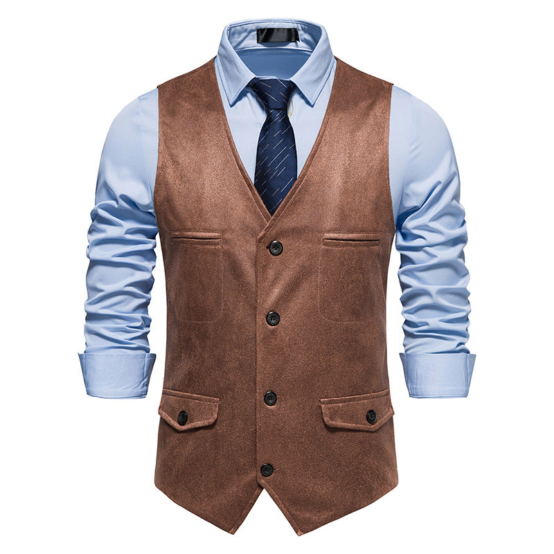 Herren Lederweste Modern Schnitt Praktisch