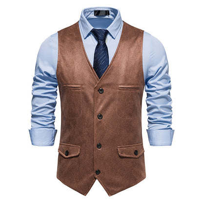Herren Lederweste Modern Schnitt Praktisch