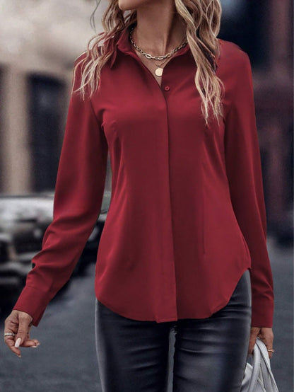 Elegante Damenbluse Satin Klassiker Zeitlos Modern