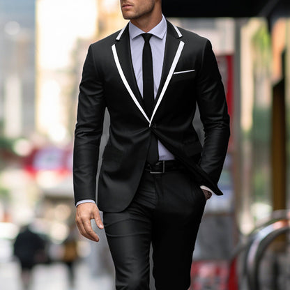 Herren Anzug Elegant mit Kontrastrevers Modern Slimfit - BerlinGlamour