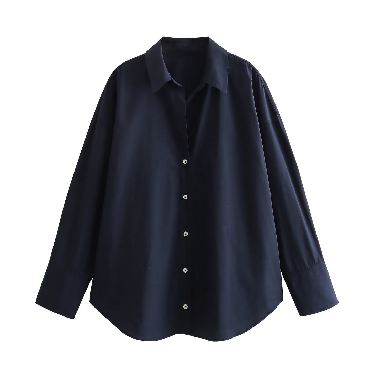 Elegante Damenbluse Satin Optik Knopfleiste Zeitlos