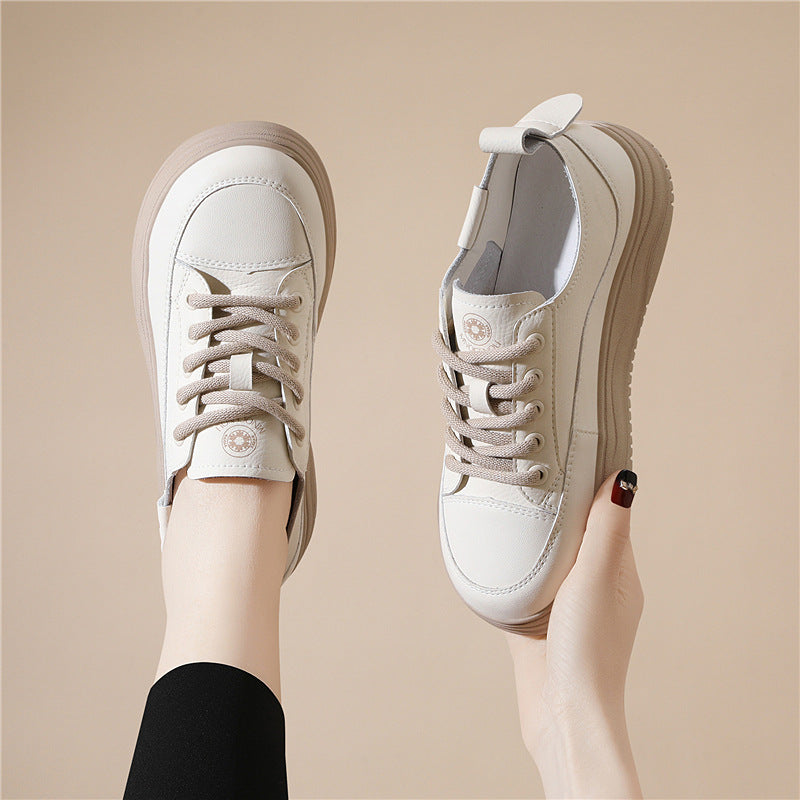 Damen Plateau Sneaker Minimalistisch Chic Schwarz