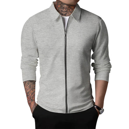 Herren Strickjacke Modern mit Reißverschluss Stehkragen