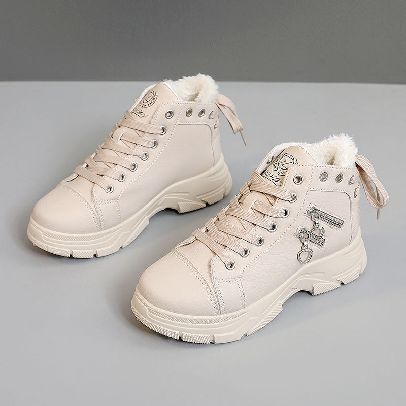 Damen Sneaker Warm High-Top Flauschig Mode