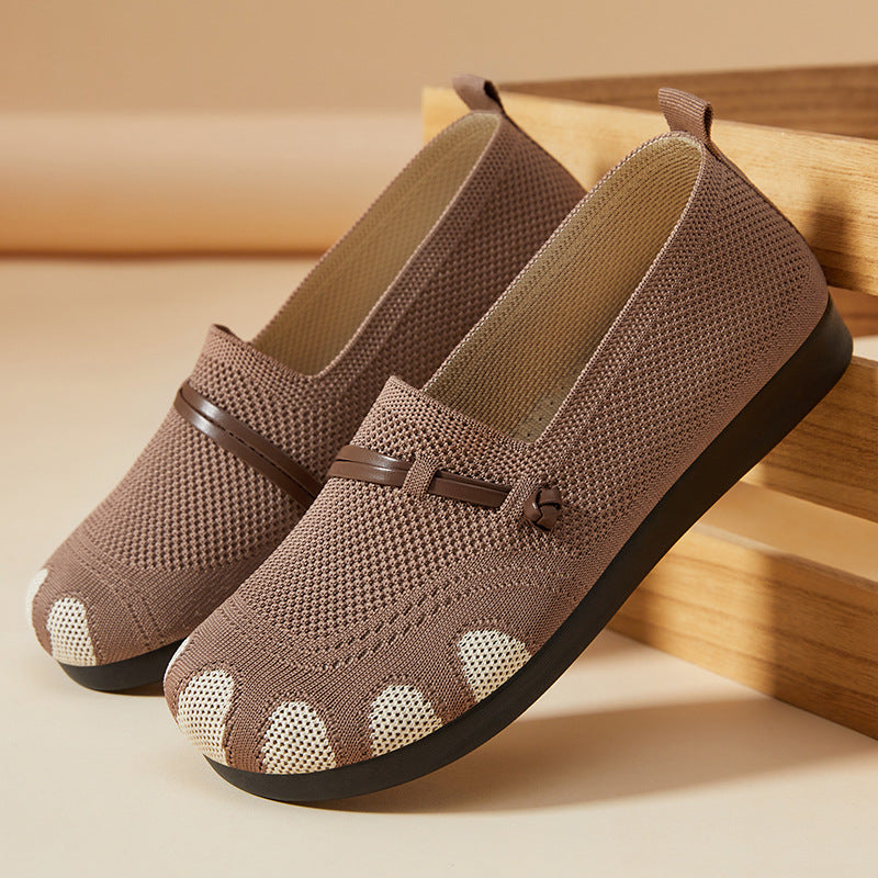 Damen Ballerinas Bequem Slip-On mit weichem Obermaterial