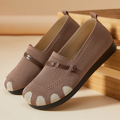 Damen Ballerinas Bequem Slip-On mit weichem Obermaterial