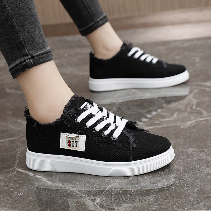 Damen Sneaker Lässig Used Look Elastisch